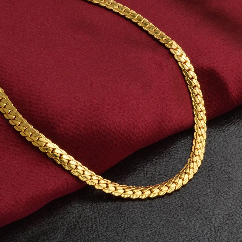 Luna Gold Herringbone Necklace