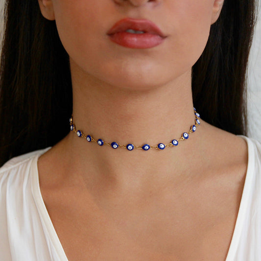 Seraphina Evil Eye Choker Necklace