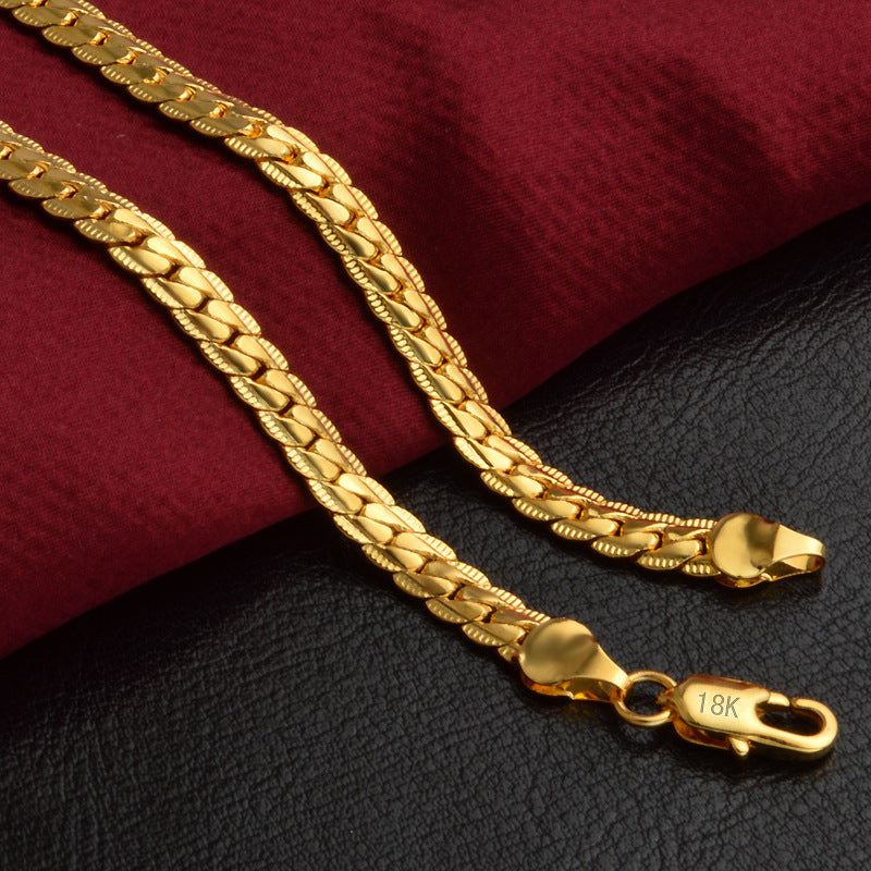 Luna Gold Herringbone Necklace