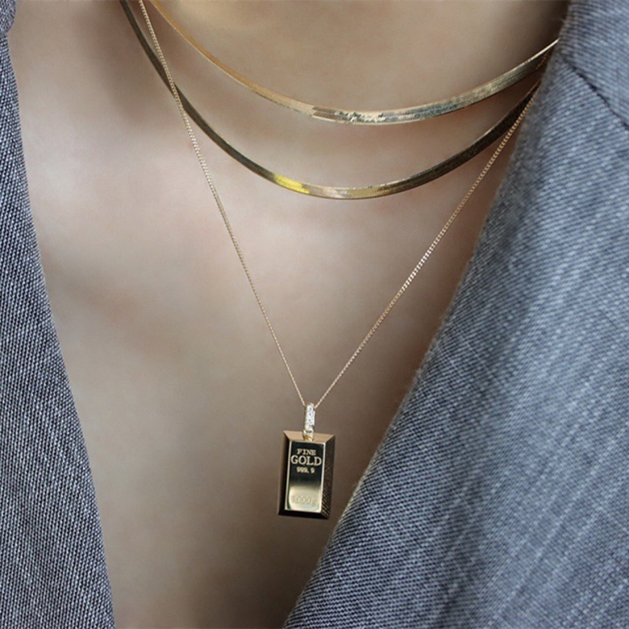 Marigold 18k Yellow Gold Bar Necklace