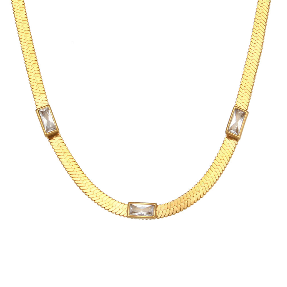 Elysian Gold Herringbone Necklace