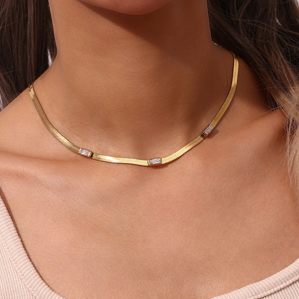 Elysian Gold Herringbone Necklace