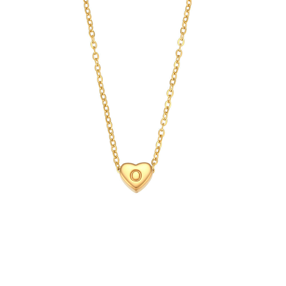 Charlotte Gold Heart Initial Necklace