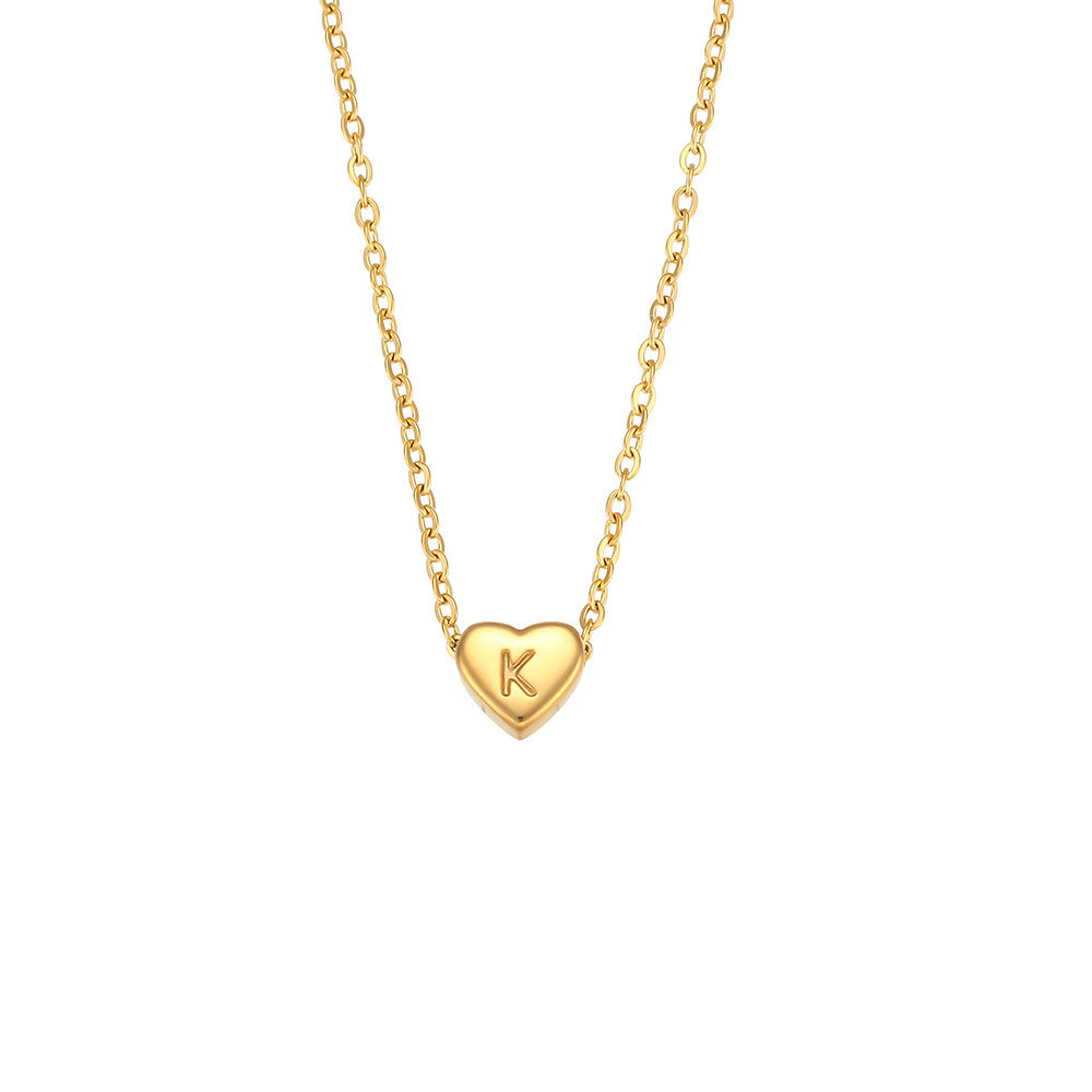 Charlotte Gold Heart Initial Necklace