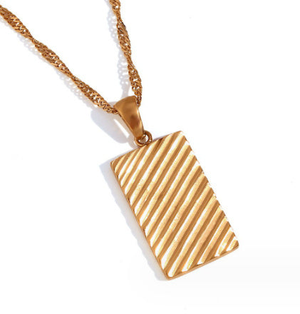 Dahlia Gold Rectangle Necklace