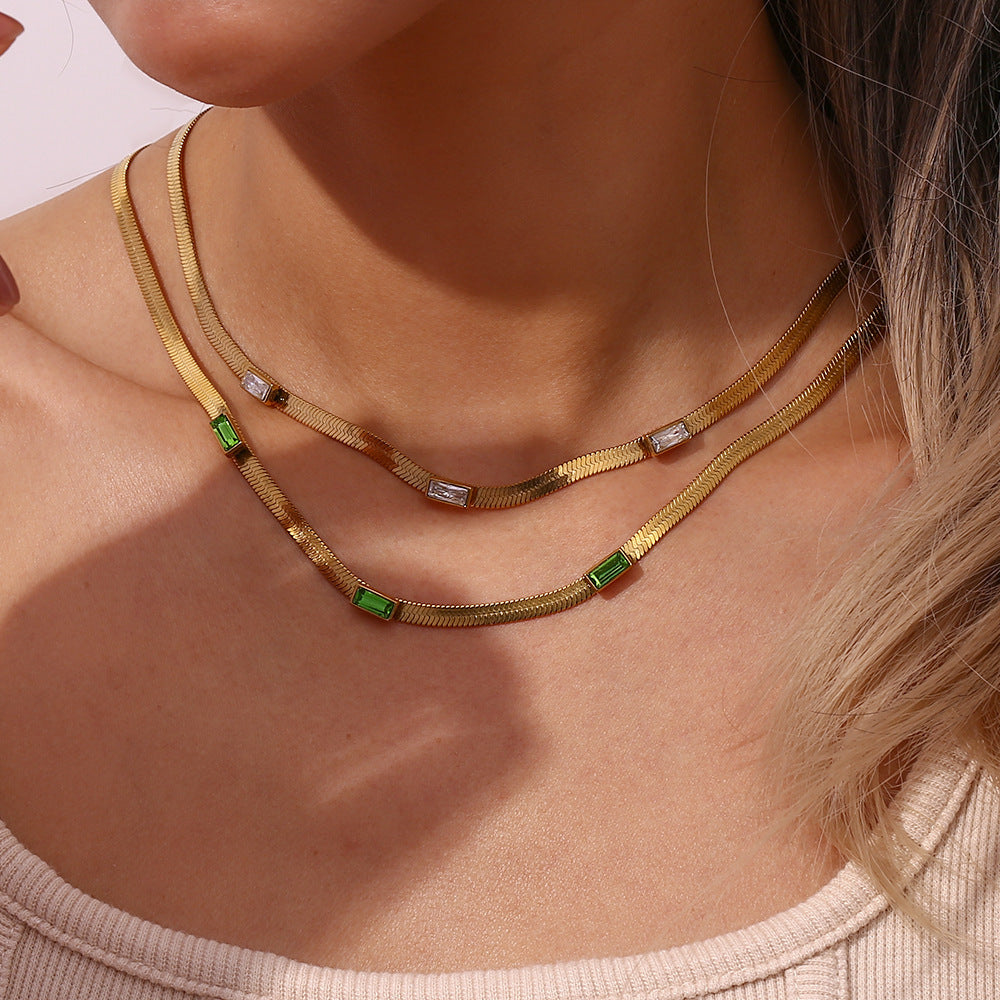 Elysian Gold Herringbone Necklace